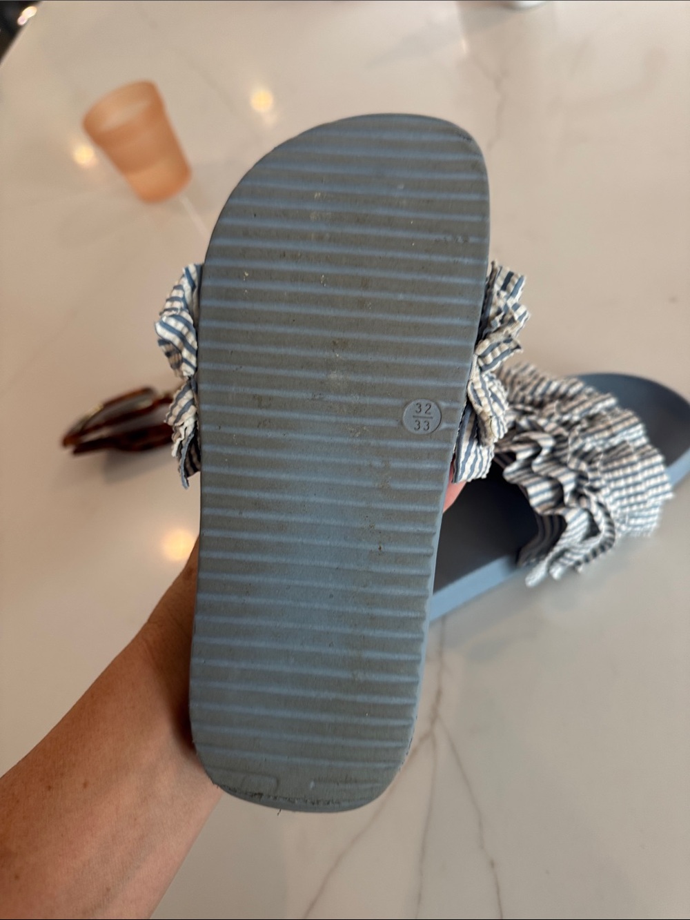 H&M Girls Blue Ruffle Slide Sandals - Picture 4 of 4